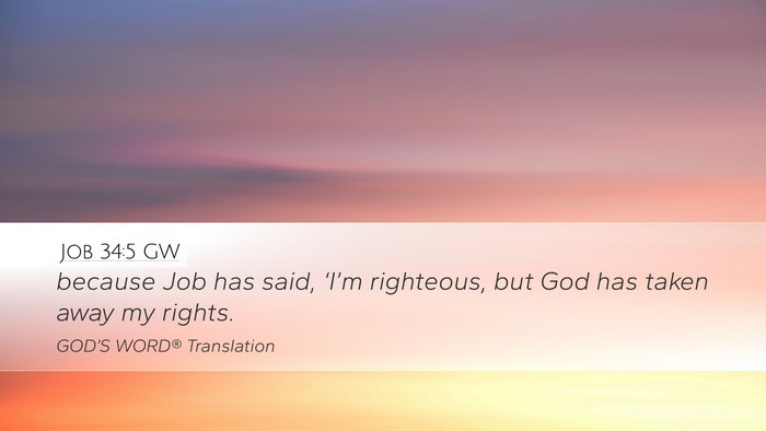 Job 34:5 GW Bible Verse Image