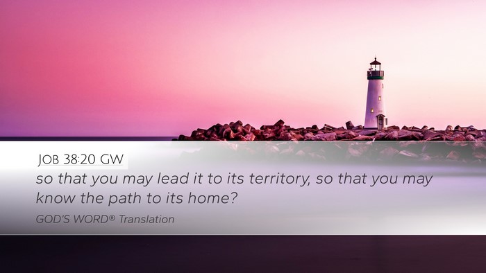 Job 38:20 GW Desktop Wallpaper - so that you may lead it to its territory, so that - Desktop Bible Verse Wallpaper