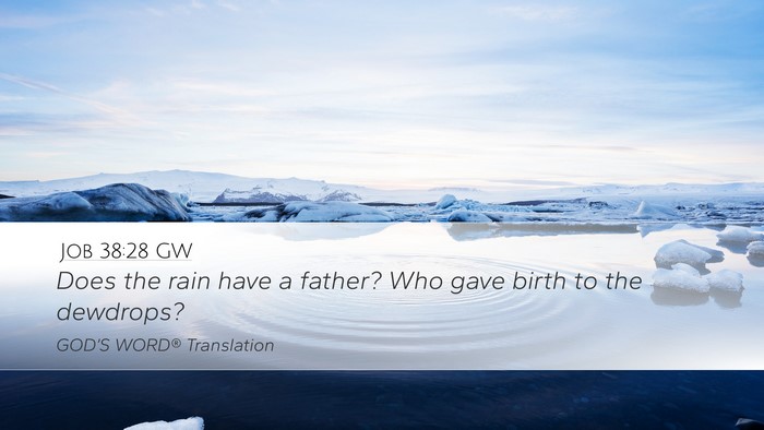 Job 38:28 GW Desktop Wallpaper - Does the rain have a father? Who gave birth to - Desktop Bible Verse Wallpaper