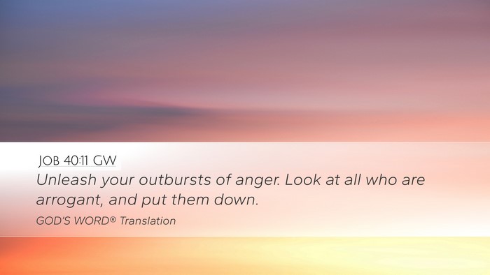 Job 40:11 GW Bible Verse Image