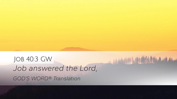 Job 40:3 GW Desktop Wallpaper - Job answered the - Desktop Bible Verse Wallpaper