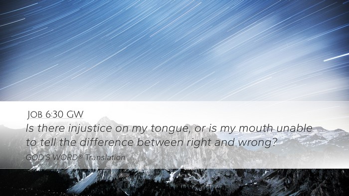 Job 6:30 GW Bible Verse Image