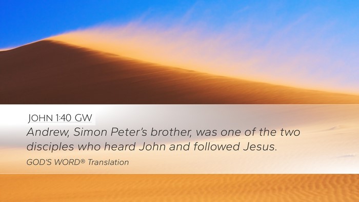 John 1:40 GW Bible Verse Image