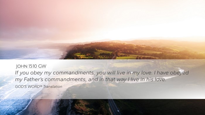John 15:10 GW Bible Verse Image