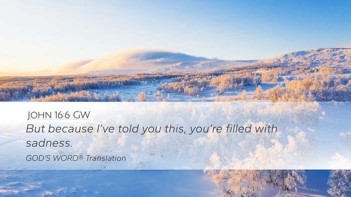 John 16:6 GW Bible Verse Image