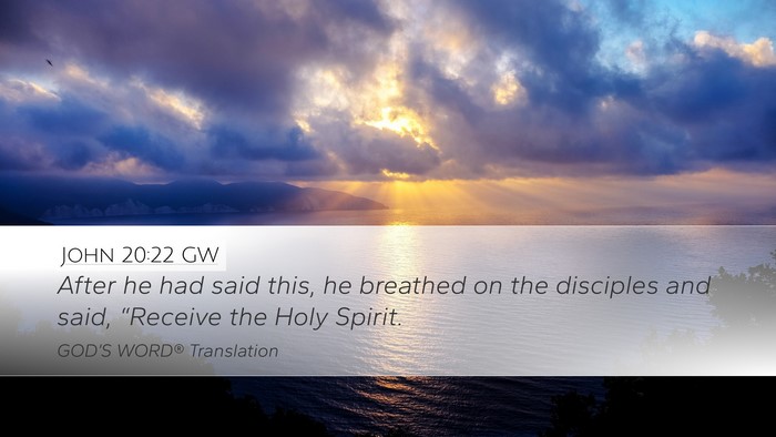 John 20:22 GW Bible Verse Image