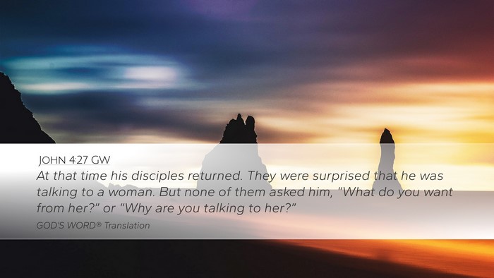 John 4:27 GW Bible Verse Image