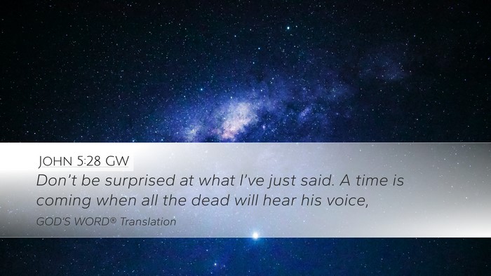 John 5:28 GW Bible Verse Image