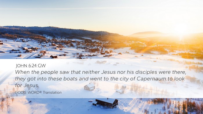John 6:24 GW Bible Verse Image