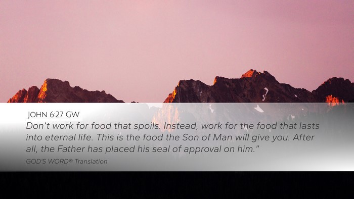 John 6:27 GW Bible Verse Image