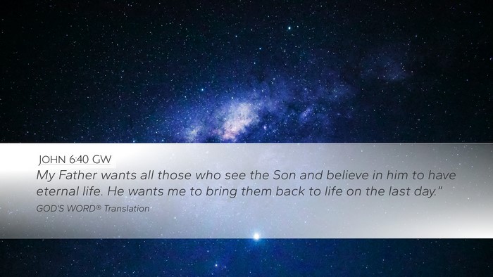 John 6:40 GW Bible Verse Image