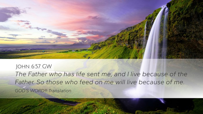 John 6:57 GW Bible Verse Image