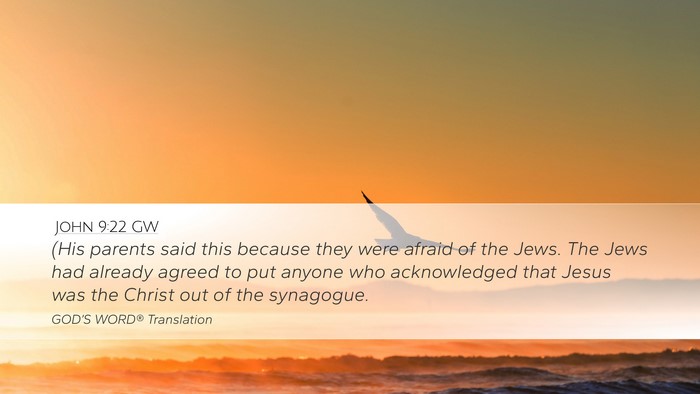 John 9:22 GW Bible Verse Image