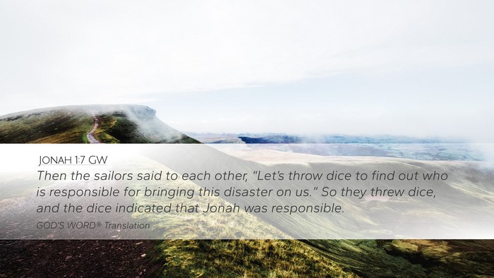 Jonah 1:7 GW Bible Verse Image