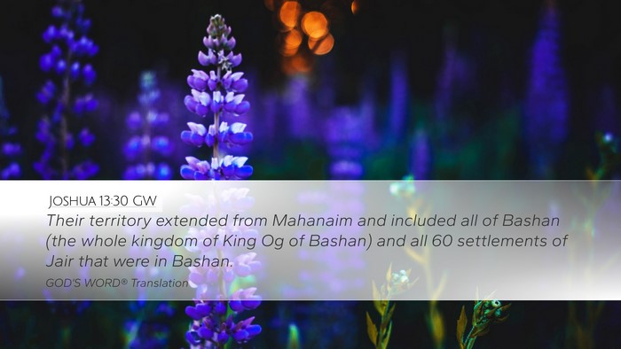 Joshua 13:30 GW Desktop Wallpaper - Their territory extended from Mahanaim and - Desktop Bible Verse Wallpaper