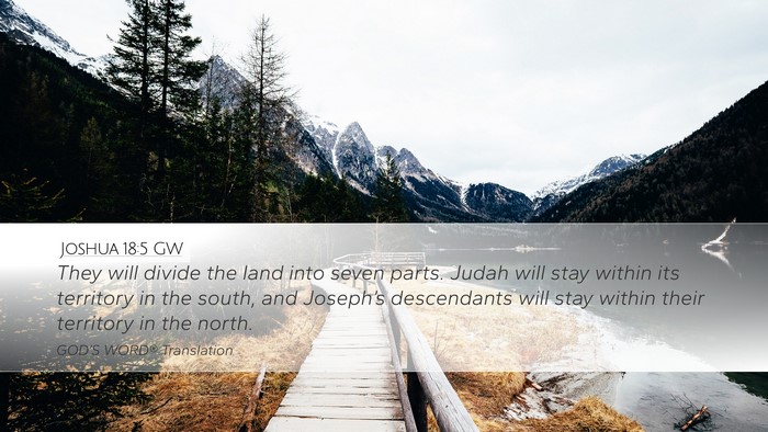 Joshua 18:5 GW Bible Verse Image