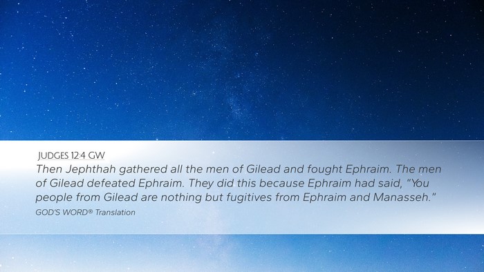 Judges 12:4 GW Bible Verse Image