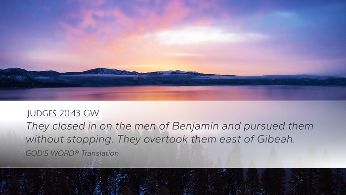 Judges 20:43 GW Bible Verse Image