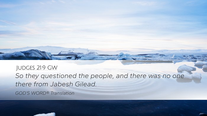 Judges 21:9 GW Bible Verse Image