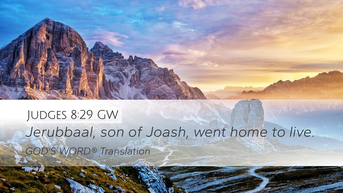 Judges 8:29 GW Bible Verse Image