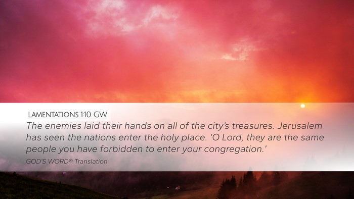 Lamentations 1:10 GW Bible Verse Image