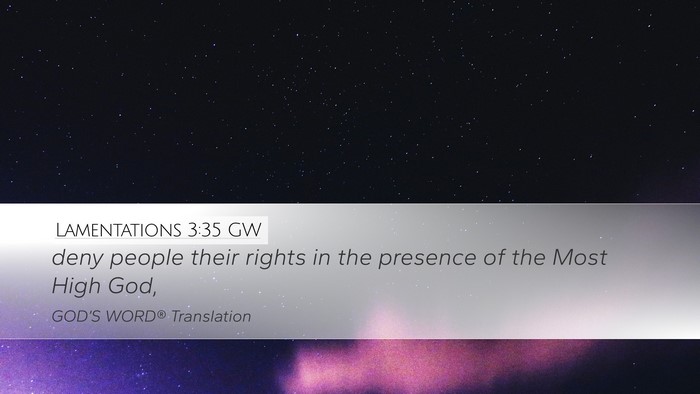 Lamentations 3:35 GW Bible Verse Image