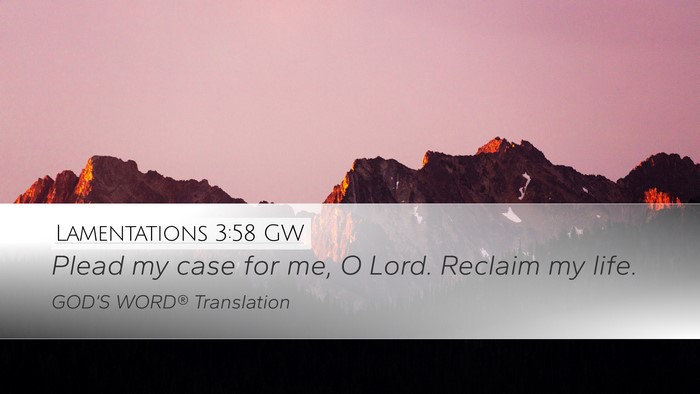Lamentations 3:58 GW Bible Verse Image