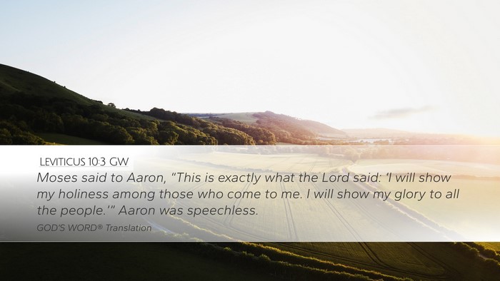 Leviticus 10:3 GW Bible Verse Image