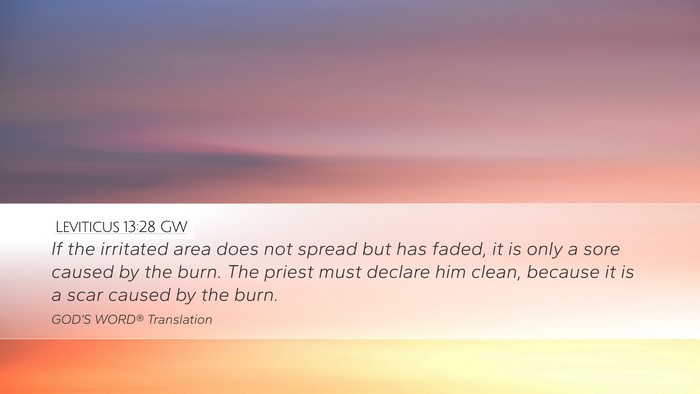 Leviticus 13:28 GW Desktop Wallpaper - If the irritated area does not spread but has - Desktop Bible Verse Wallpaper