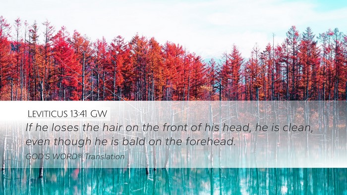 Leviticus 13:41 GW Desktop Wallpaper - If he loses the hair on the front of his head, he - Desktop Bible Verse Wallpaper