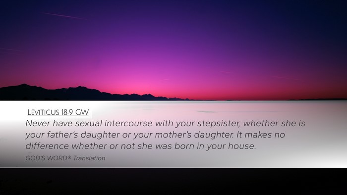 Leviticus 18:9 GW Bible Verse Image