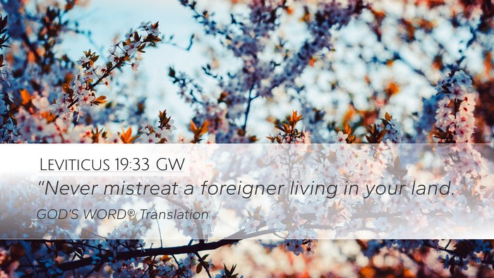 Leviticus 19:33 GW Bible Verse Image