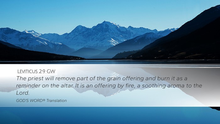 Leviticus 2:9 GW Bible Verse Image