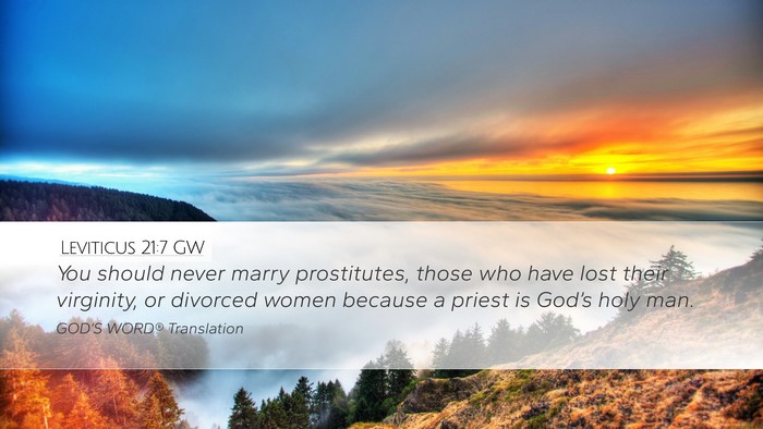 Leviticus 21:7 GW Bible Verse Image