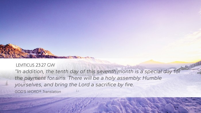 Leviticus 23:27 GW Bible Verse Image