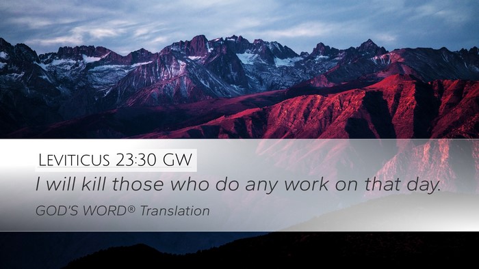 Leviticus 23:30 GW Bible Verse Image
