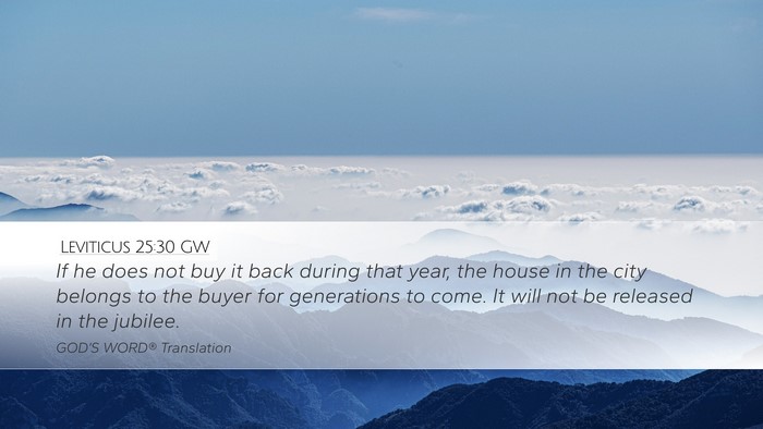 Leviticus 25:30 GW Desktop Wallpaper - If he does not buy it back during that year, the - Desktop Bible Verse Wallpaper