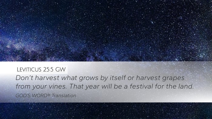 Leviticus 25:5 GW Desktop Wallpaper - Don’t harvest what grows by itself or harvest - Desktop Bible Verse Wallpaper