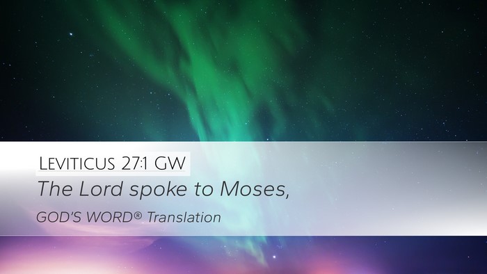Leviticus 27:1 GW Desktop Wallpaper - The Lord spoke to - Desktop Bible Verse Wallpaper