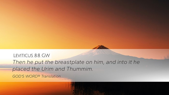 Leviticus 8:8 GW Desktop Wallpaper - Then he put the breastplate on him, and into it - Desktop Bible Verse Wallpaper