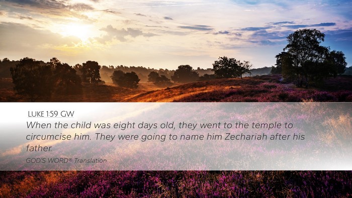 Luke 1:59 GW Desktop Wallpaper - When the child was eight days old, they went to - Desktop Bible Verse Wallpaper