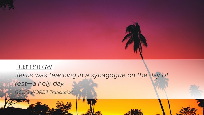 Luke 13:10 GW Bible Verse Image