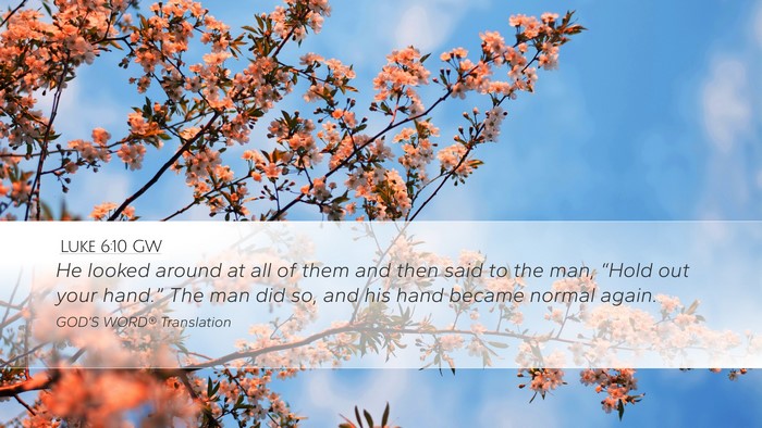 Luke 6:10 GW Desktop Wallpaper - He looked around at all of them and then said to - Desktop Bible Verse Wallpaper