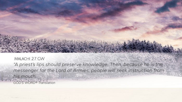 Malachi 2:7 GW Bible Verse Image