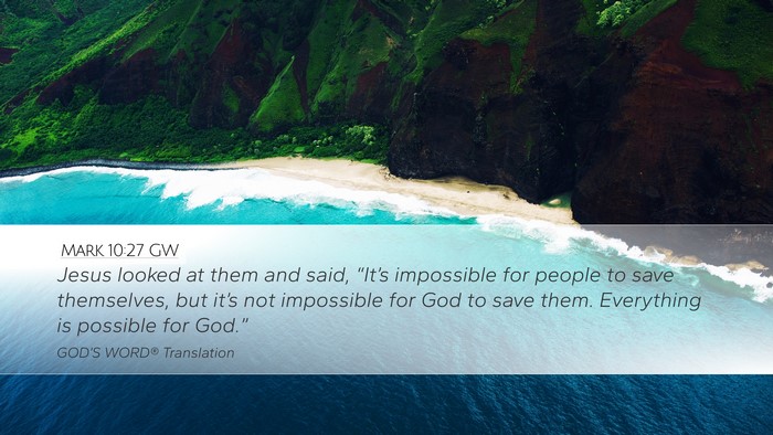 Mark 10:27 GW Bible Verse Image
