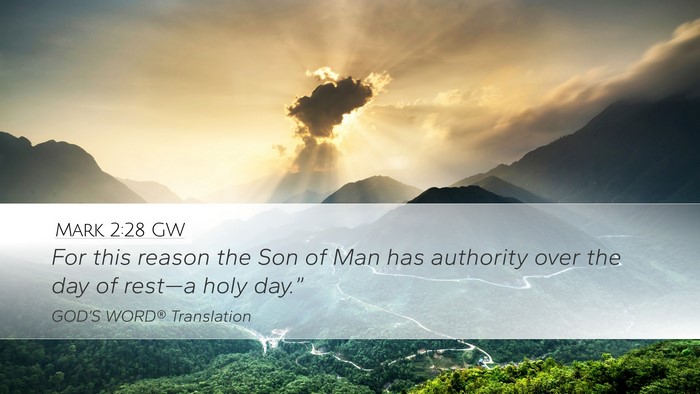 Mark 2:28 GW Bible Verse Image