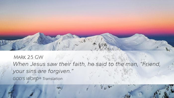 Mark 2:5 GW Bible Verse Image
