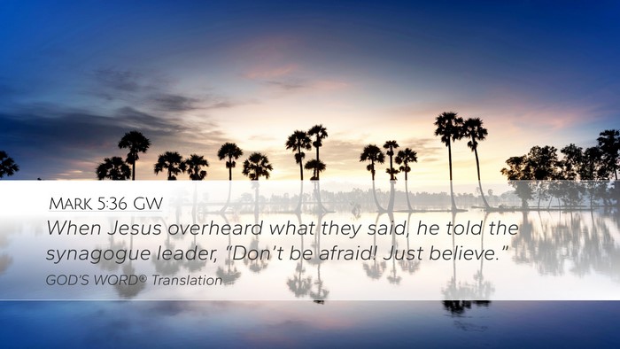 Mark 5:36 GW Bible Verse Image