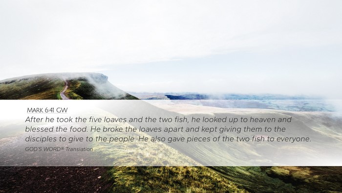 Mark 6:41 GW Bible Verse Image