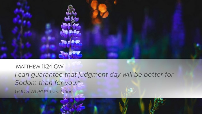 Matthew 11:24 GW Bible Verse Image